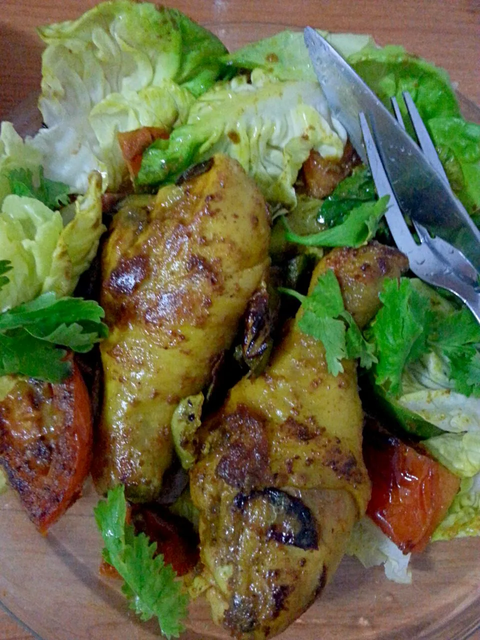 Chicken drumstick in tumeric with onions and capsicum|susan laiさん