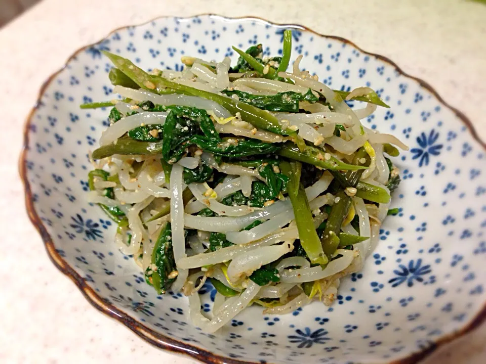 空芯菜ともやしのナムル|ぴのさん