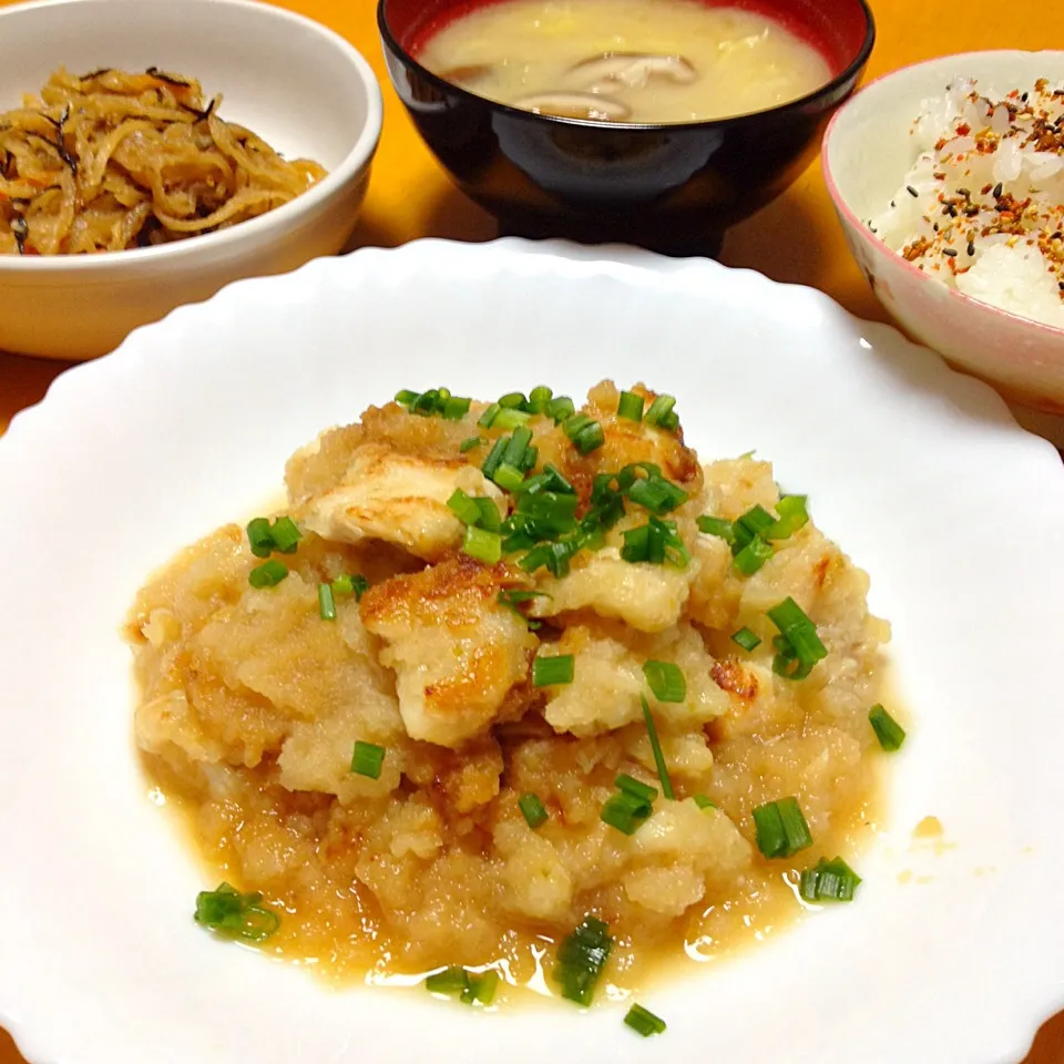 鶏胸肉の柚子胡椒おろし煮|カウンター嬢さん