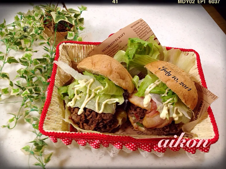 焼き肉バーガー(テスト中の子供達の昼ご飯)|☆aikon☆さん