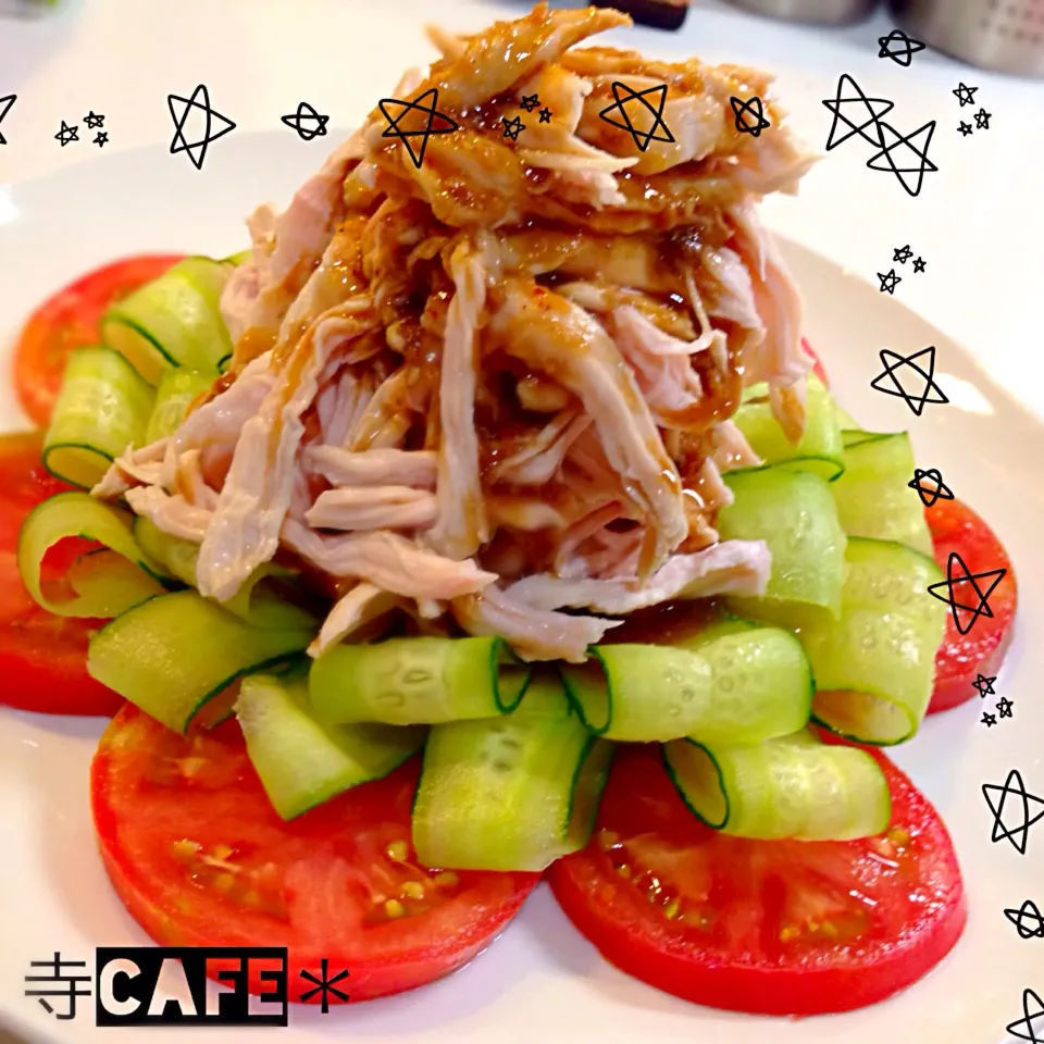 Snapdishの料理写真:うちの畑の野菜で棒棒鶏|寺cafe＊さん