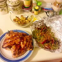 BBQ chicken and grilled veggies|tylerさん