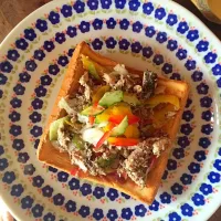 Sardine salad on sour plum/sesame oil toast - AiKiSPiCE !|Geoffrey Mark Paulさん