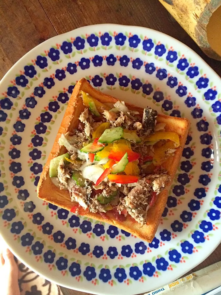 Sardine salad on sour plum/sesame oil toast - AiKiSPiCE !|Geoffrey Mark Paulさん