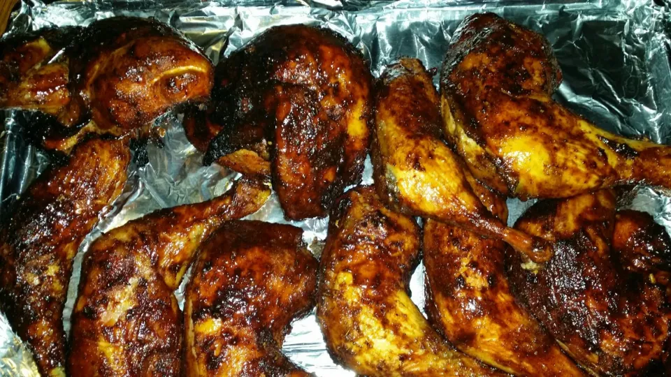 HICKORY SMOKED CHICKEN LEG & THIGHS|Frank Ortizさん