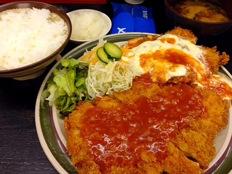 三色ジャンボチキンカツ定食＠京都|take7887さん