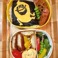 Snapdishの料理写真:次男のお弁当。いつもソーセー人さんにはおせわになってます。＼(^o^)／|ayanさん