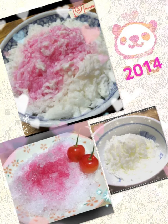 Snapdishの料理写真:Taiwanese crushed ice -  苺雪花冰 と さくらんぼのかき氷|cocoaさん