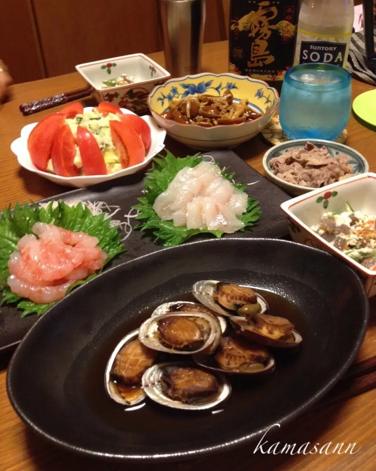 金曜日は海の幸♪とこぶし、甘海老の昆布〆、きすのお造りなど…|かまさん