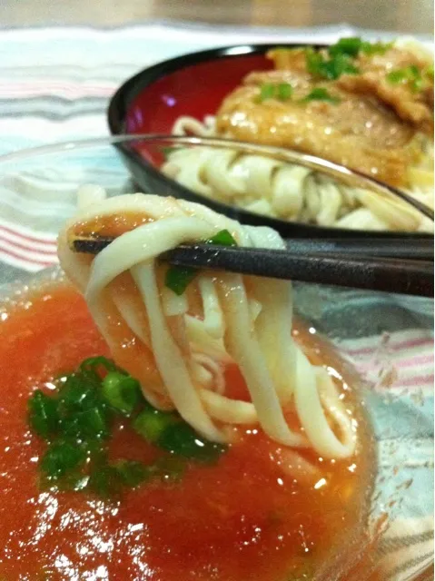 豚バラ冷やしうどん〜爽やかトマトだれ|まーままさん