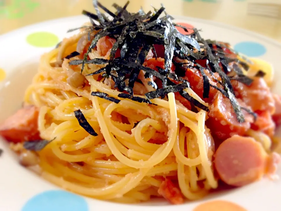 今日のパパパスタ【明太子とウインナーのパスタ】|不動南平さん