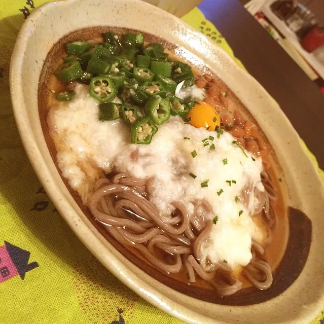 Snapdishの料理写真:ねばねば蕎麦|ちぃさん