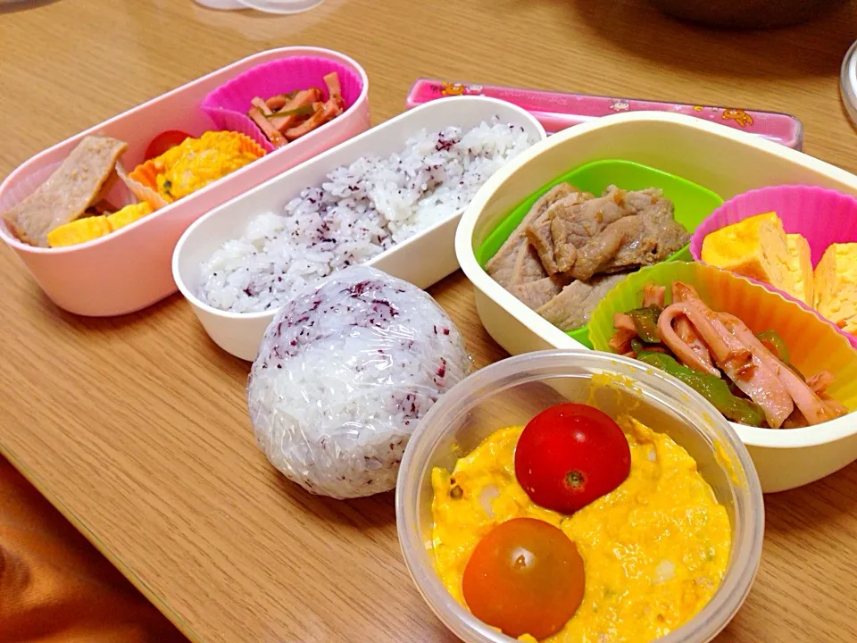 Snapdishの料理写真:2014.7.14父娘のお弁当|れおんさん