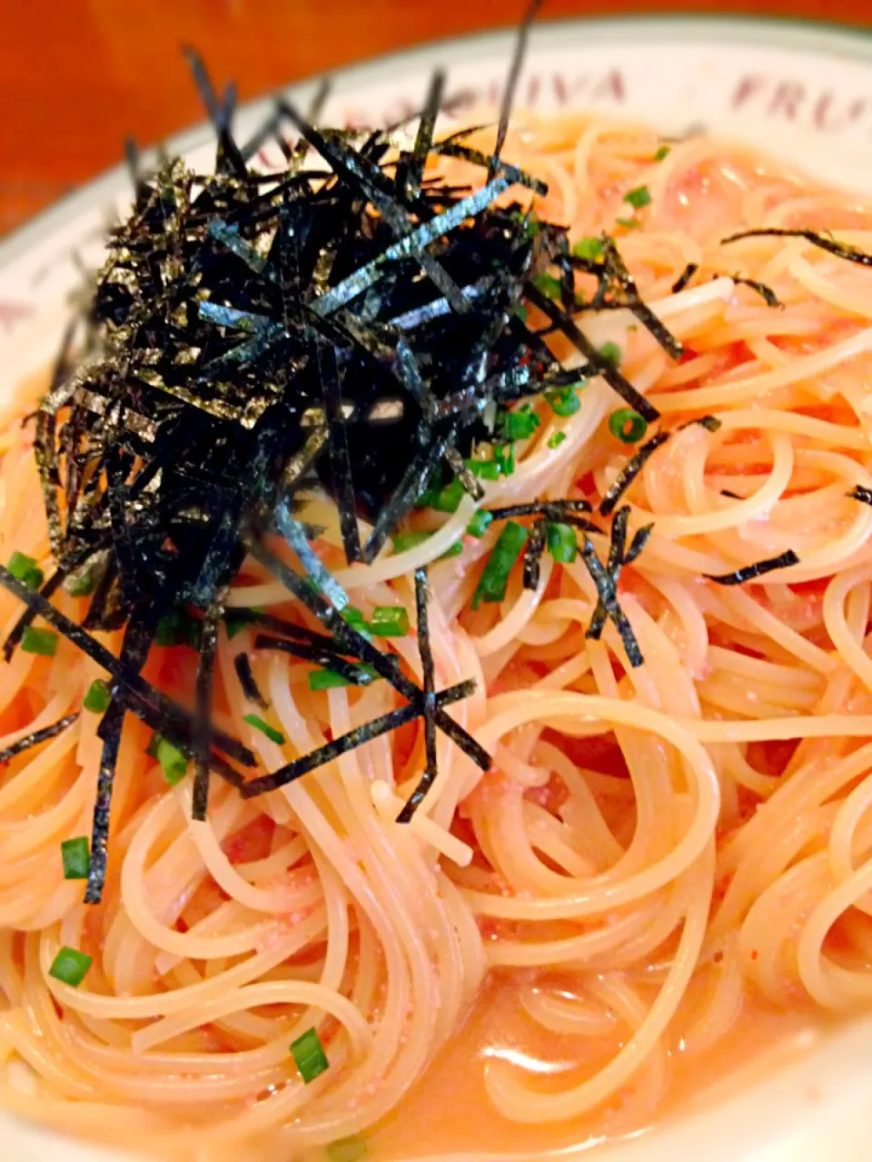 明太子と海苔のパスタ！大盛で300g。食べごたえがあります。 @赤坂 ラ プラティア|Tomyさん