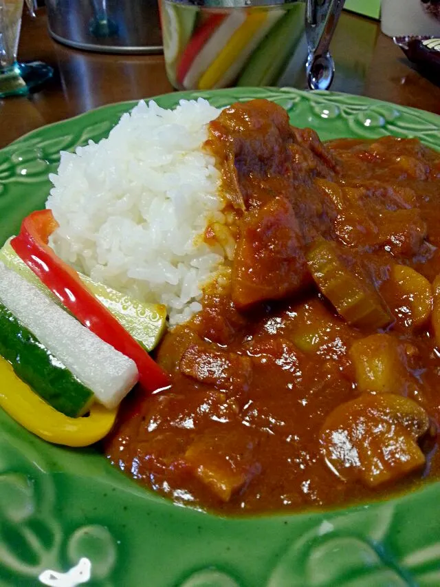 ラタトュイユからのカレー    ピクルスを添えて(^^)|ふりるさん