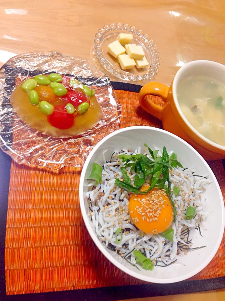 しらす丼♡大人は海苔の上に食べラーも乗せてます♡|ちかこさん