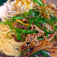 青椒混ぜ蕎麦