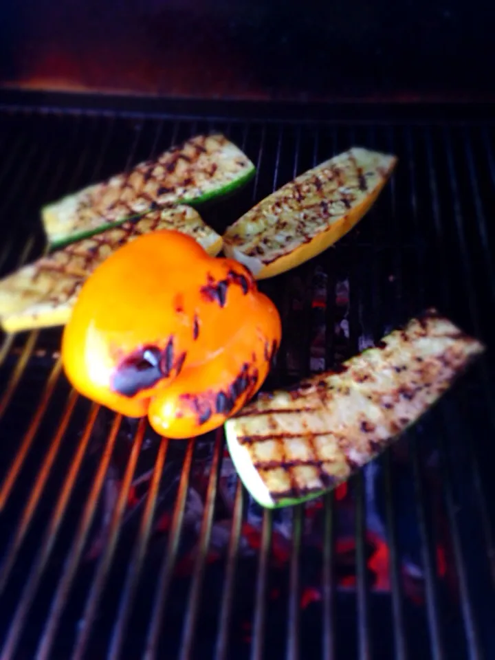 Grilled Zuchini, Yellow Squash & Orange Pepper|Gregさん