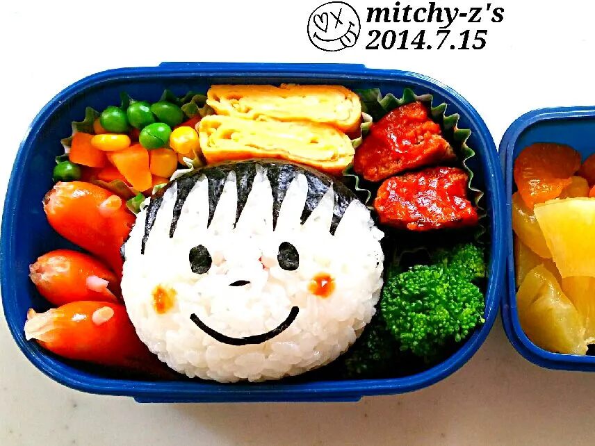 Snapdishの料理写真:今日は息子のお顔のお弁当(*^^*)♪|ミッチーZさん