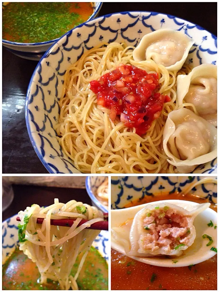 Snapdishの料理写真:パクチーつけ麺 大盛@づゅる麺池田(目黒)|塩豚骨さん