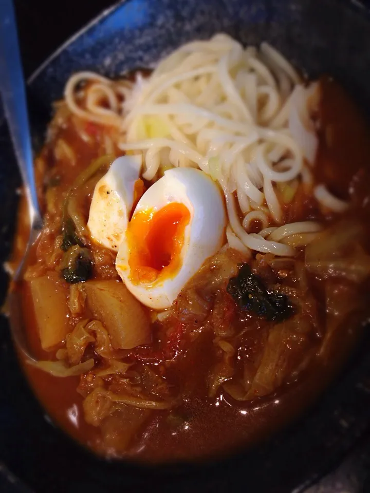 Snapdishの料理写真:今日の朝ごはん カレーうどぅん|takarkiさん