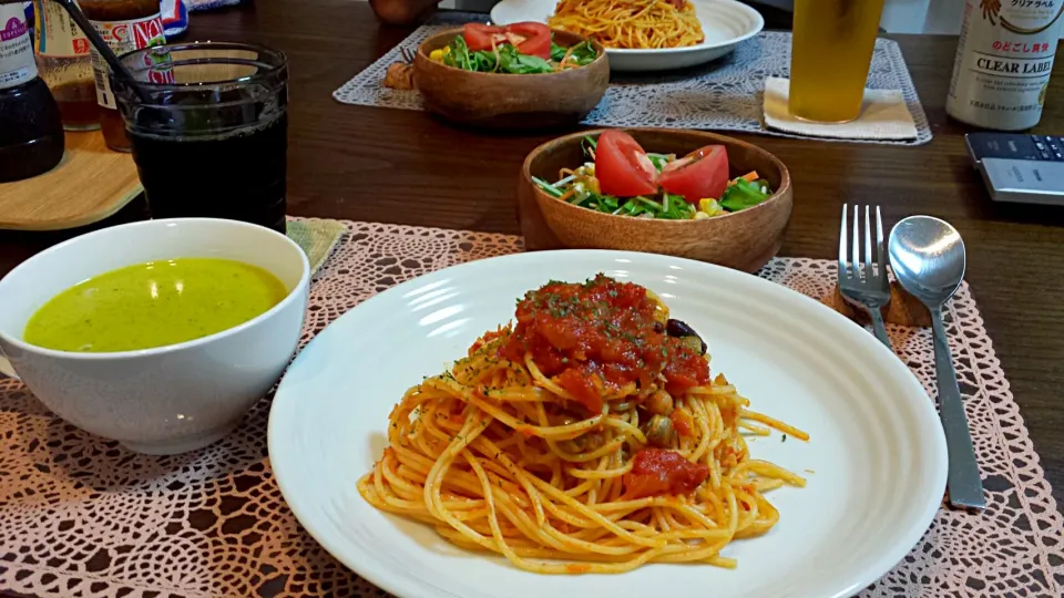 くーさん特製トマトソースパスタ
パンプキンスープ|くーさんさん