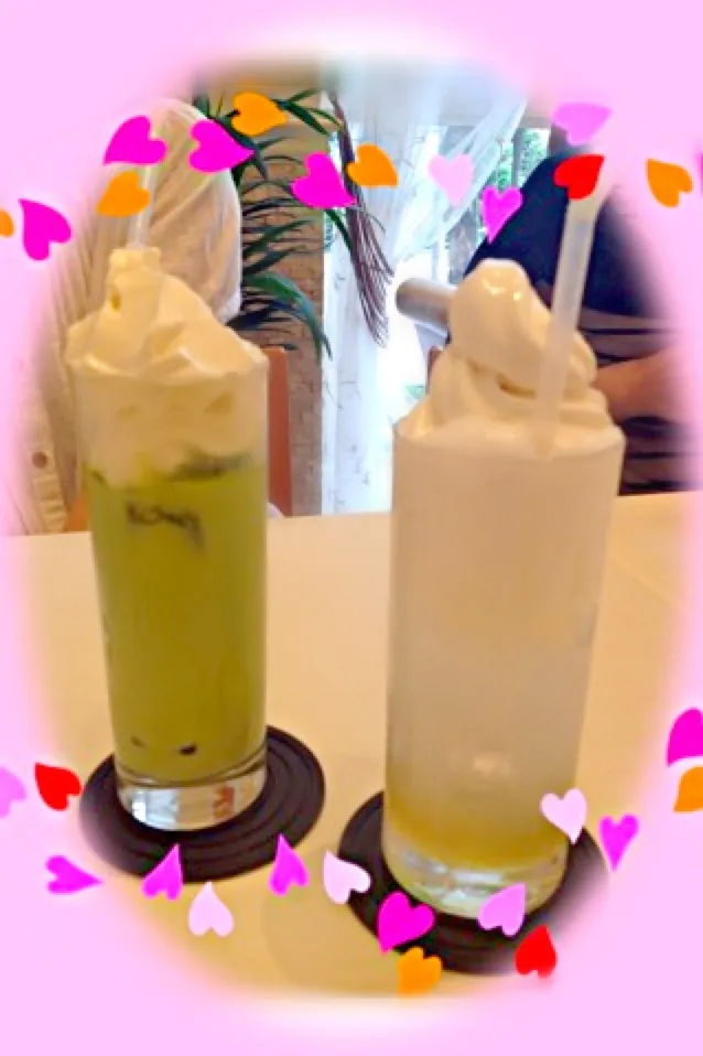 🍊ゆずはちみつクリームスカッシュ🍊✨🐝 とクリーム抹茶💚 グランプラスにて。|K.Sさん