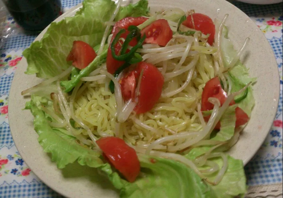 Snapdishの料理写真:野菜でかさ増し冷やしラーメン|こやっこさん