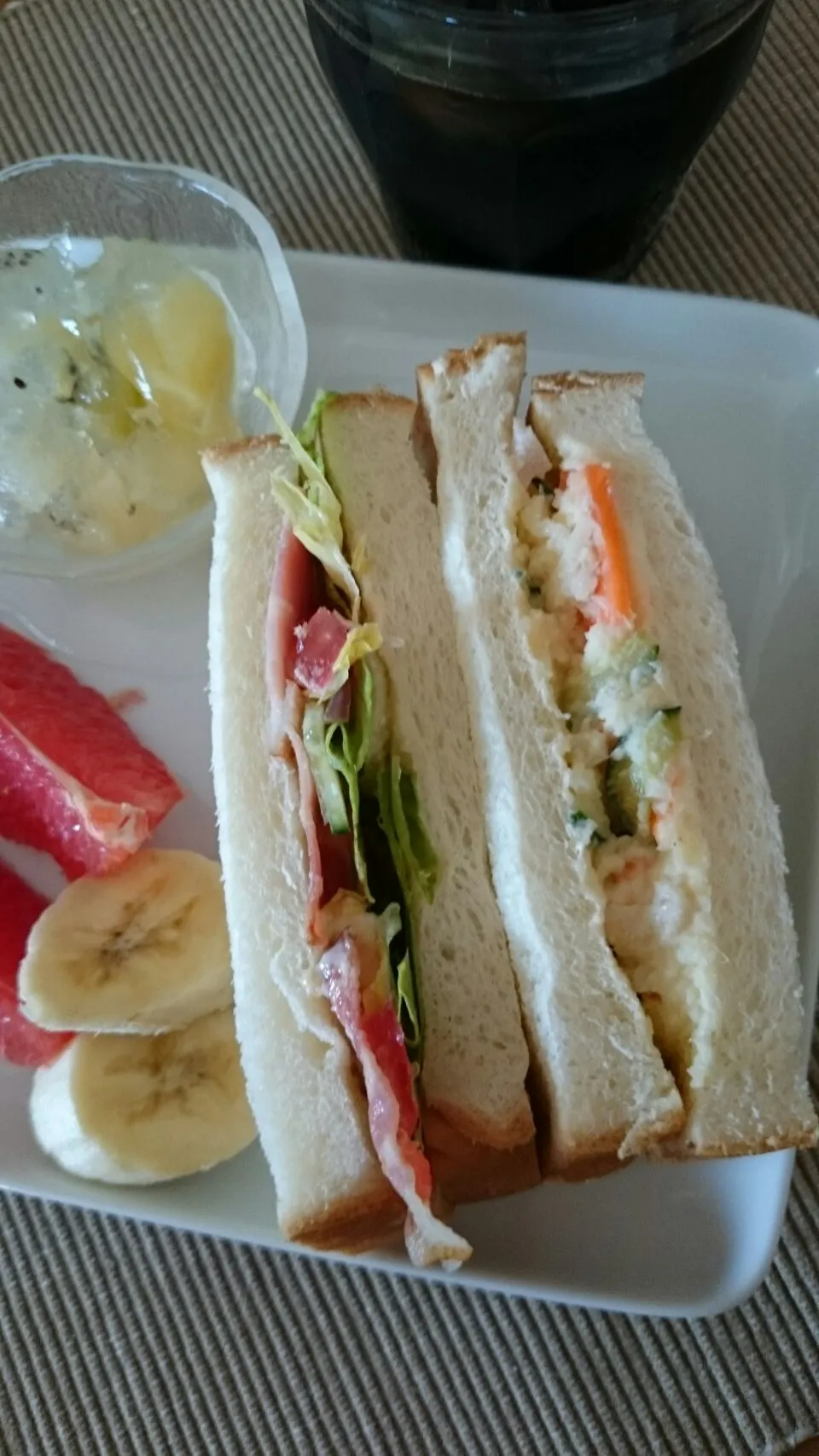 #サンドイッチ #ポテトサラダ #BLT #フルーツ #プリン/ゼリー|hilocoさん