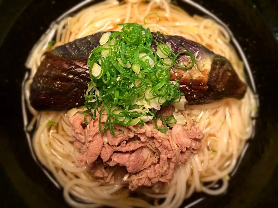 Snapdishの料理写真:牛肉と茄子の煮びたし1|半田手延べそうめんの店 阿波や壱兆さん