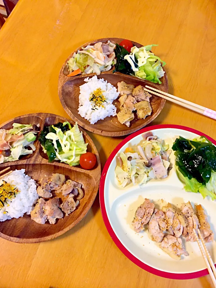 鶏のシンプル塩コショウ焼き定食♪|☆マミ☆さん