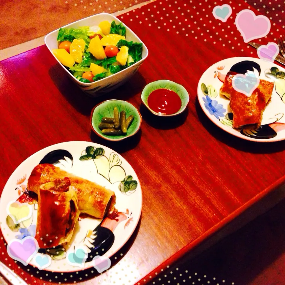 Sausage rolls & orange salad|kazuko Tsujiさん