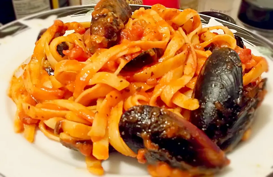 My special mussels in sauce and pasta #goodeats #homecooks|christl babcockさん