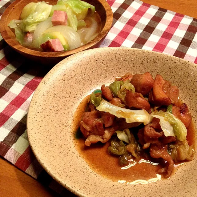 鶏肉の生姜焼き、ポトフ|あすかさん