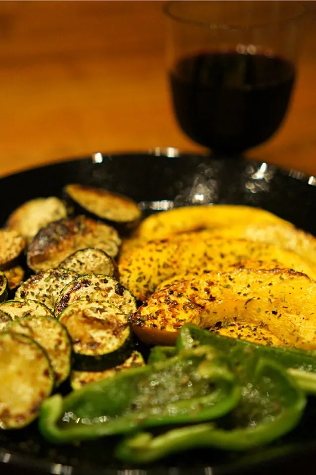 Just baked summer vegetables,korinki,eggplant,zucchini,bell pepper|てつやさん