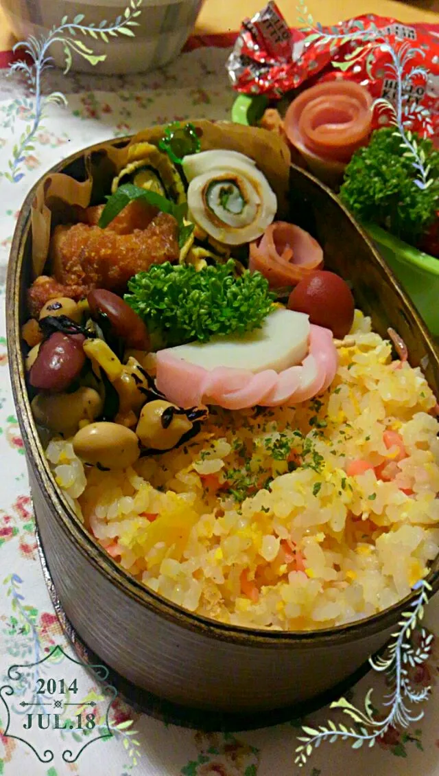 今日の息子弁当ぅ～     紅生姜炒飯！(  ˙︶˙  )|kimikimi󾬍さん