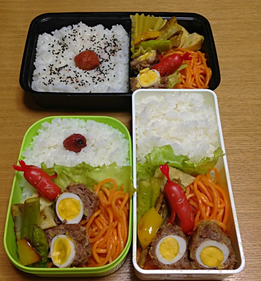 Snapdishの料理写真:７月１８日三人弁当|川上千尋さん