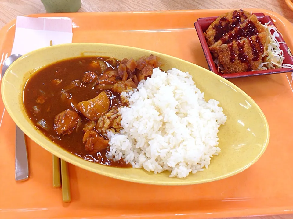 チキンカレー(^o^)トンカツ乗せ（笑）|すかラインさん