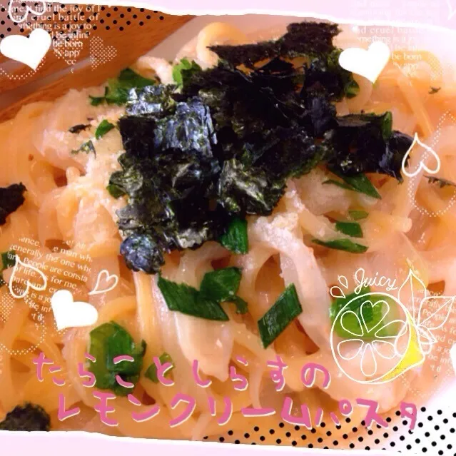 Snapdishの料理写真:たらことしらすのレモンクリームパスタ♡(((о(﹡ˆ﹀ˆ﹡)о)))|Mehco Coconutvanillaさん