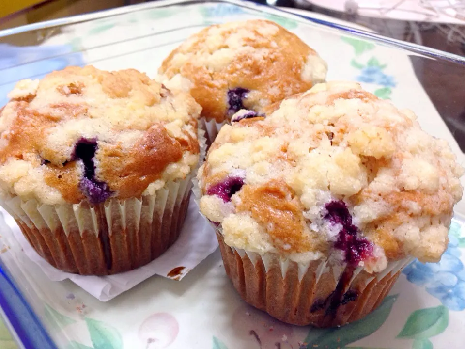 Blueberry crumble muffin❤️❤️|PeonyYanさん