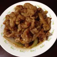 pork thin slice in mirin and syouyu sauce|mayonnaiseさん