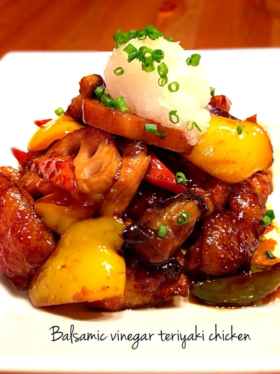 くららさんの料理 鶏肉のバルサミコ酢照り焼きおろしかけ⭐|あっちゃんさん