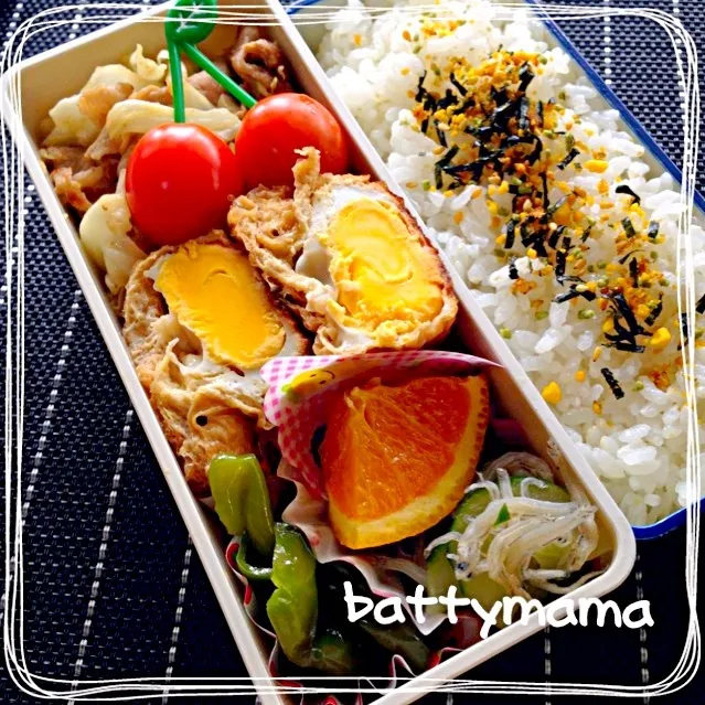 卵の巾着煮弁当〜☆battymamaのしあわせになるお弁当〜☆|ばってぃーまま＠♪さん