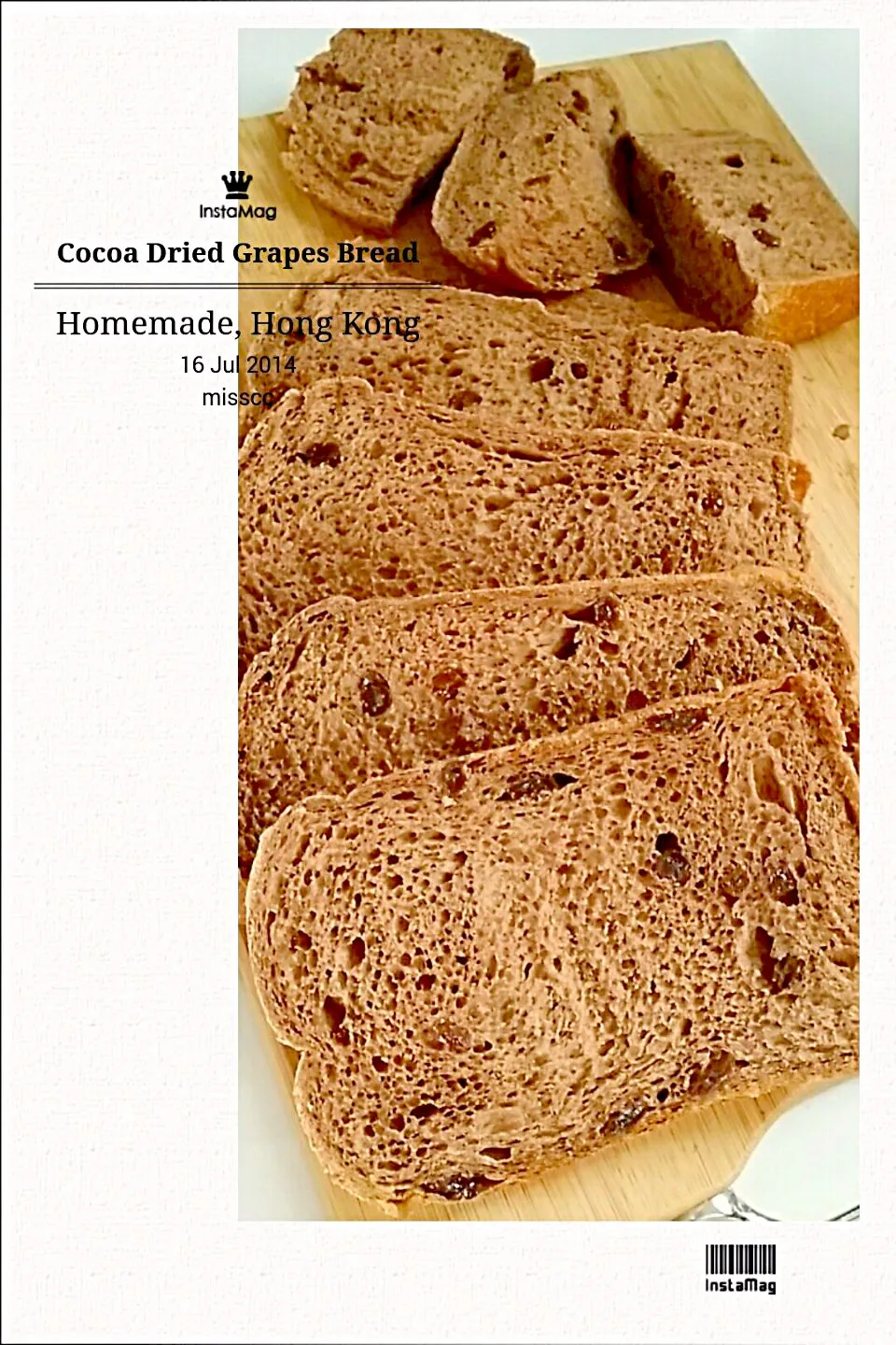 Cocoa Dried Grapes Bread|Connie  Chuiさん