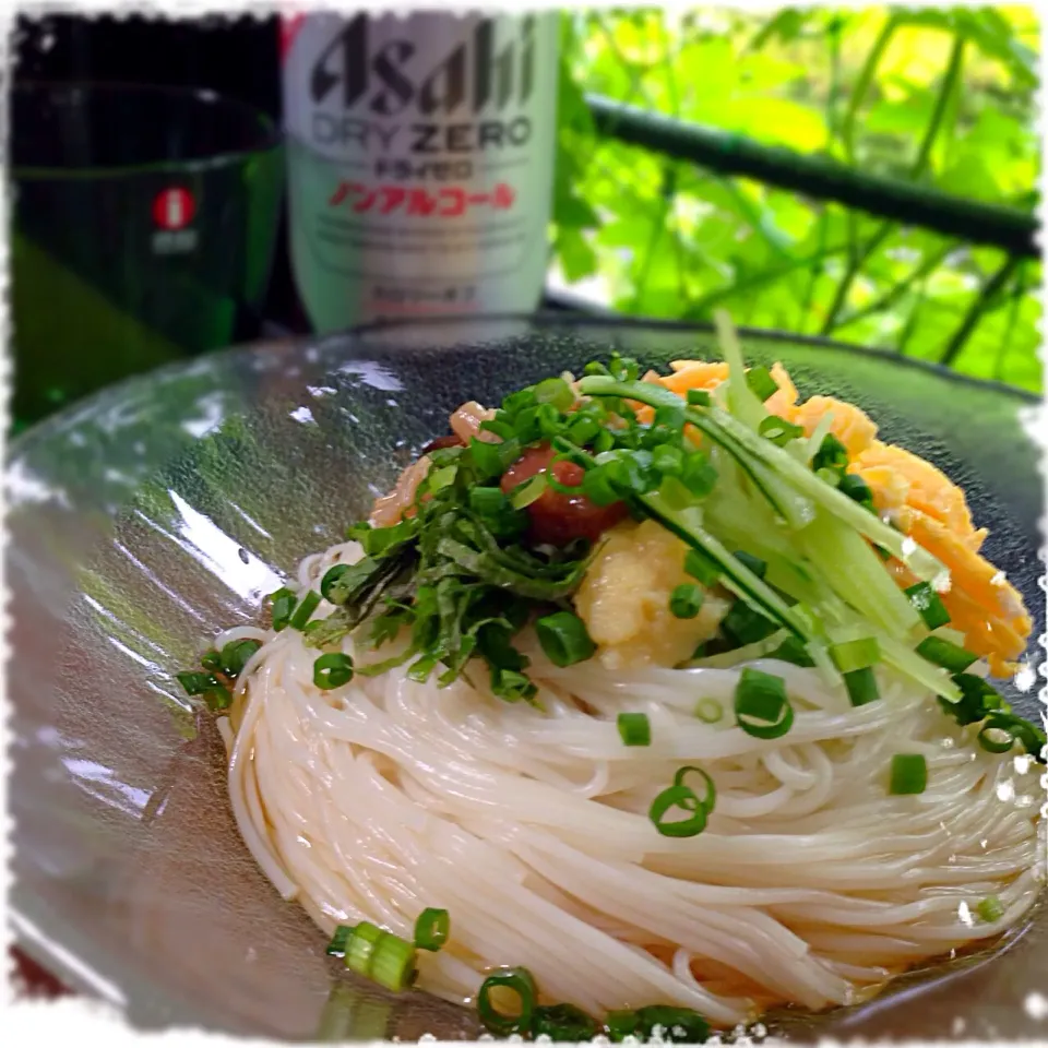 Snapdishの料理写真:コーズ亭【THE休日朝ごはんはヘルシー #ぶっかけ素麺】|koji toyodaさん