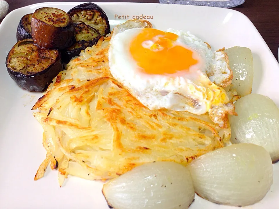 ジャガイモのガレットと焼き野菜|こんこんさん