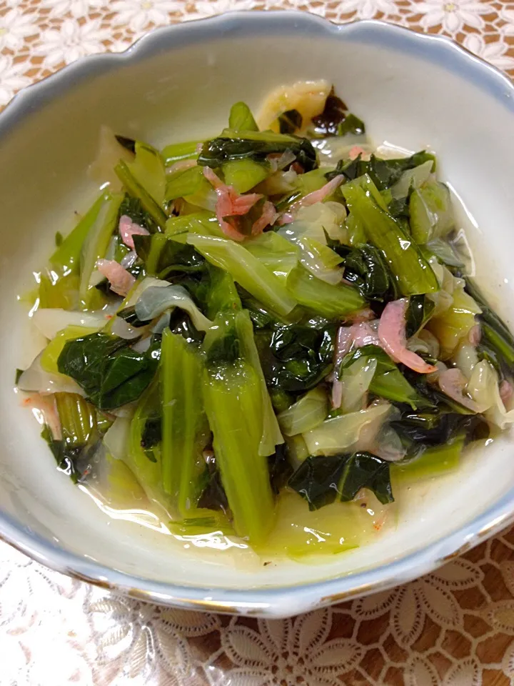 ちんげん菜と、桜海老のとろうま煮〜|カフェアジアンさん