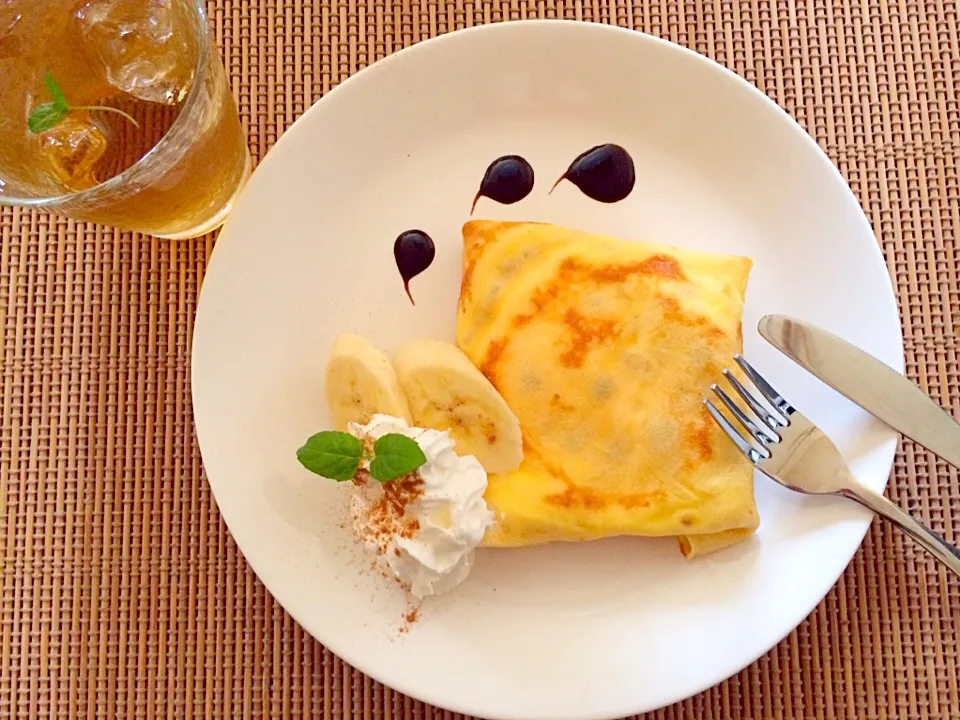 Snapdishの料理写真:Banana Chocolate Whip Topping Crepe in Icecream☺︎♡チョコバナナクレープINアイスクリーム|Jessy♡さん