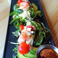 Shrimp salad with chilli lime dressing