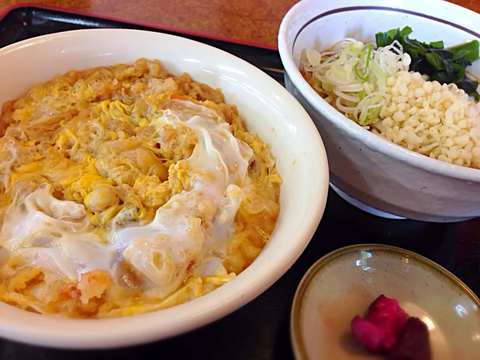 Snapdishの料理写真:山田うどん かき揚げ丼セット ¥580|ま〜ちんさん